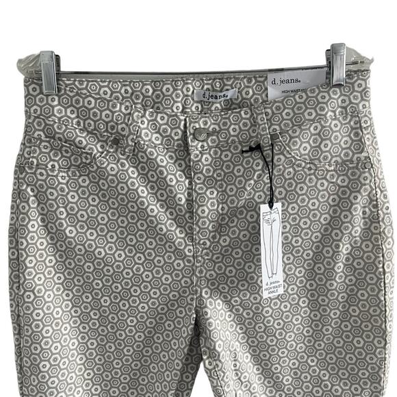 NWT D. Jeans 14 High Waisted Hexagon Patterned Ankle Pants - Picture 2 of 9
